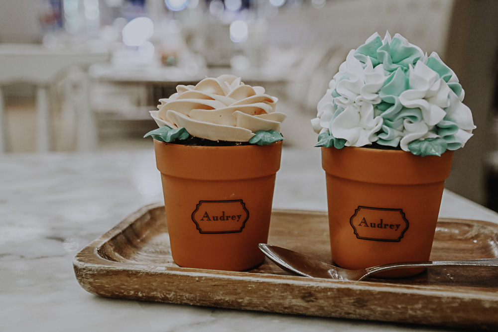 Flower Pot Cakes im Petite Audrey Cafè